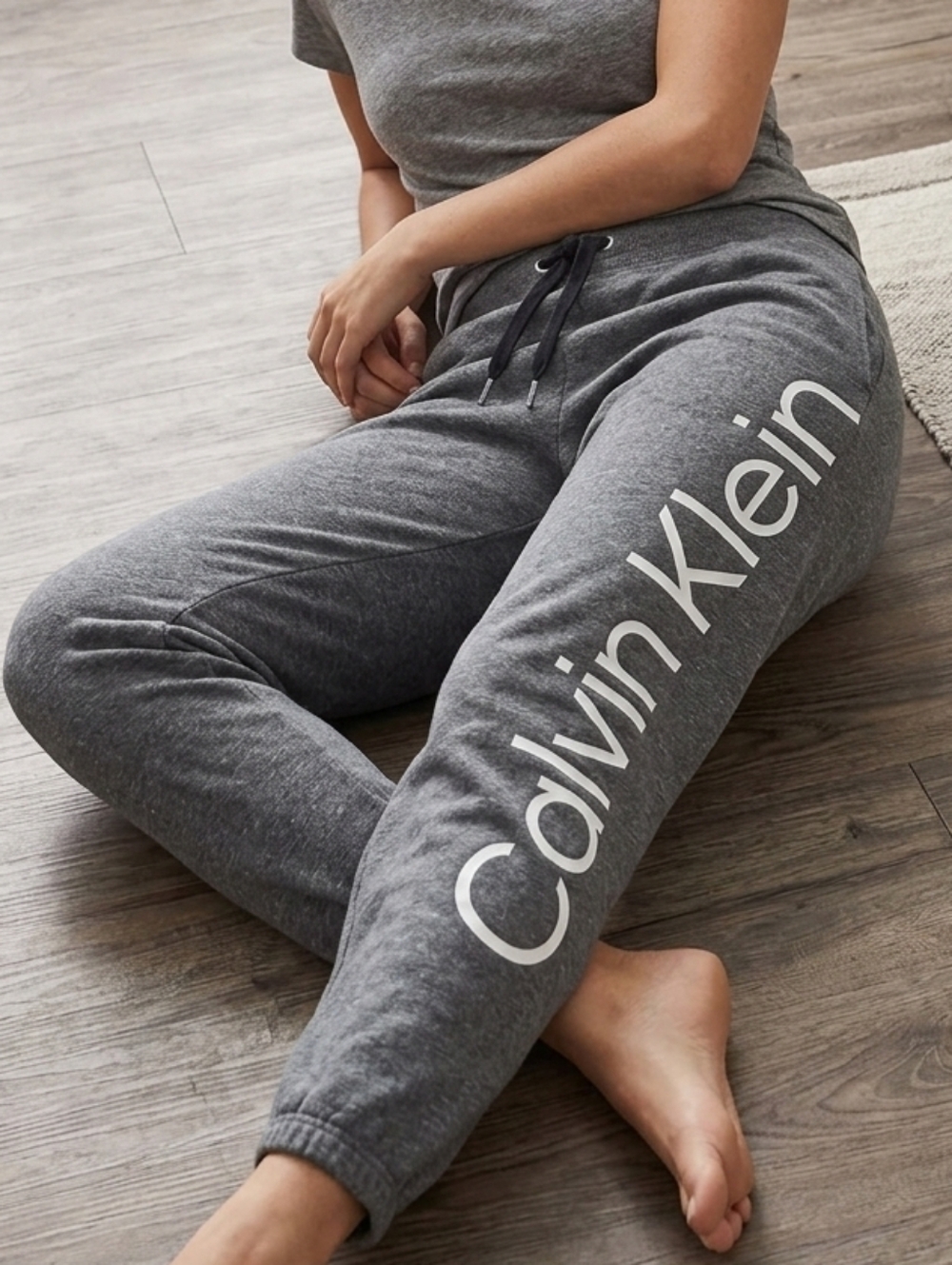 Calvin Klein Heather Gray Logo Sweatpants
